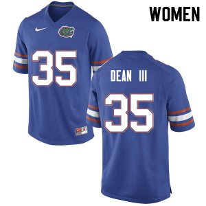 Women's Florida Gators #35 Trey Dean III NCAA Nike Blue Authentic Stitched College Football Jersey YEX5162DL